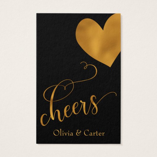 Drink Tickets, elegant Gold Script en hart Visitekaartje (Achterkant)