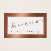 Drink Tickets | Elegante script met namaak koperfo Visitekaartje (Voorkant)