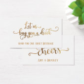 Drink Tickets | Faux Gold Foil op Editable White Visitekaartje (Bureau)