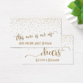 Drink Tickets, Faux Gold Glitter Confetti op White Visitekaartje (Bureau)