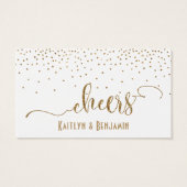 Drink Tickets, Faux Gold Glitter Confetti op White Visitekaartje (Achterkant)