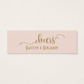 Drink Tickets, Faux Gold Glitter over Blush Pink Mini Visitekaartjes (Achterkant)