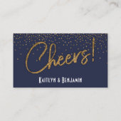 Drink Tickets, Gold Confetti op Midnight Blue Kortingskaartje (Achterkant)