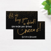 Drink Tickets, Gold Glitter Confetti op zwart Visitekaartje (Bureau)