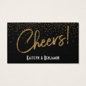 Drink Tickets, Gold Glitter Confetti op zwart Visitekaartje (Achterkant)