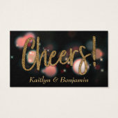 Drink Tickets, Gold Glitter met Red en Green Bokeh Visitekaartjes (Achterkant)