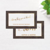 Drink Tickets, Gold Hearts Script, diamanten, mari Visitekaartje (Bureau)