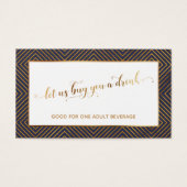 Drink Tickets, Gold Hearts Script, diamanten, mari Visitekaartje (Voorkant)