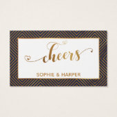 Drink Tickets, Gold Hearts Script, diamanten, mari Visitekaartje (Achterkant)