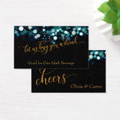 Drink Tickets, Gold Script en Blauwgroen Bokeh Visitekaartjes (Bureau)