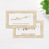 Drink Tickets, Gouden Harten Script, Diamanten, Wi Visitekaartje (Bureau)