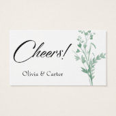 Drink Tickets, groene Waterverf botanische spuit Visitekaartjes (Achterkant)