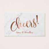 Drink Tickets | Koperscript met witte marmer Visitekaartje (Achterkant)