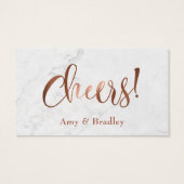 Drink Tickets | Koperscript met witte marmer Visitekaartjes (Achterkant)