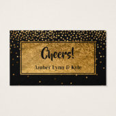 Drink Tickets met Faux Gold Foil Confetti & Black Visitekaartjes (Achterkant)