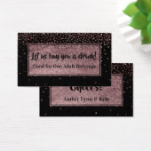 Drink Tickets met Faux Roos Gold Confetti & Black Visitekaartje (Bureau)