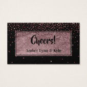 Drink Tickets met Faux Roos Gold Confetti & Black Visitekaartje (Achterkant)