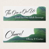 Drink Tickets met tropische groene bladeren van ba Mini Visitekaartjes (Voorkant /achterkant)