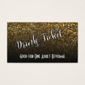 Drink Tickets op Faux Gold Glitter & Black Ombre 2 Visitekaartjes (Voorkant)