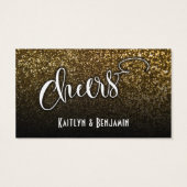 Drink Tickets op Faux Gold Glitter & Black Ombre 2 Visitekaartjes (Achterkant)