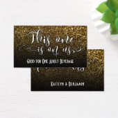 Drink Tickets op Faux Gold Glitter en Black Ombre Visitekaartjes (Bureau)