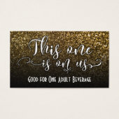 Drink Tickets op Faux Gold Glitter en Black Ombre Visitekaartjes (Voorkant)