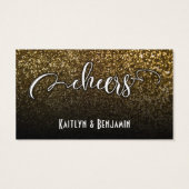 Drink Tickets op Faux Gold Glitter en Black Ombre Visitekaartjes (Achterkant)