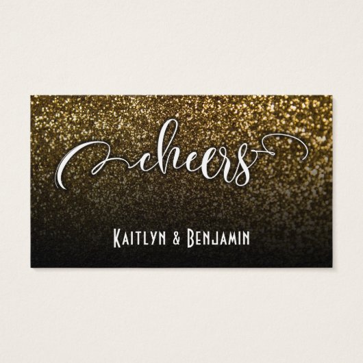Drink Tickets op Faux Gold Glitter en Black Ombre Visitekaartjes (Achterkant)