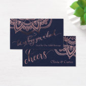 Drink Tickets, Roos Gold Mandala op Navy Blue Visitekaartjes (Bureau)