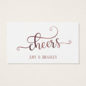 Drink Tickets | Roos Gold Script op bewerkbaar wit Visitekaartje (Achterkant)