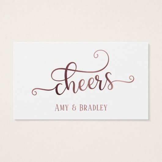 Drink Tickets | Roos Gold Script op bewerkbaar wit Visitekaartje (Achterkant)