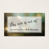 Drink Tickets | Script & Abstract Wazige Groen Visitekaartjes (Voorkant)