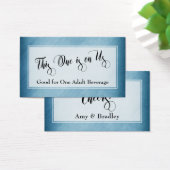 Drink Tickets | Script & Rustic Diagonaal Blauw Visitekaartje (Bureau)