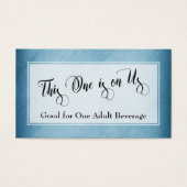 Drink Tickets | Script & Rustic Diagonaal Blauw Visitekaartje (Voorkant)