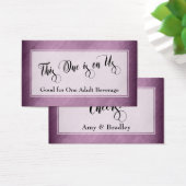 Drink Tickets | Script & Rustic Diagonaal Framboos Visitekaartje (Bureau)