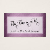 Drink Tickets | Script & Rustic Diagonaal Framboos Visitekaartje (Voorkant)