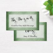 Drink Tickets | Script & Rustic Diagonaal Groen Visitekaartje (Bureau)