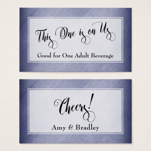 Drink Tickets | Script & Rustic Diagonaal Paars Visitekaartjes (Voorkant /achterkant)