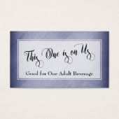 Drink Tickets | Script & Rustic Diagonaal Paars Visitekaartjes (Voorkant)