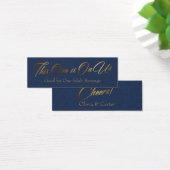 Drink Tickets, Slim, Elegant Gold Script op marine Mini Visitekaartjes (Bureau)
