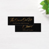 Drink Tickets, Slim, Elegant Gold Script op zwart Mini Visitekaartjes (Bureau)