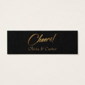 Drink Tickets, Slim, Elegant Gold Script op zwart Mini Visitekaartjes (Achterkant)