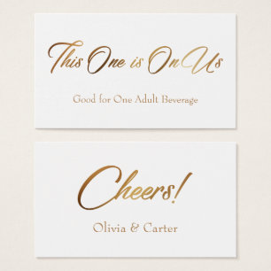 Drink Tickets, Slim, gesclanteerd, elegant Gold Sc Visitekaartjes