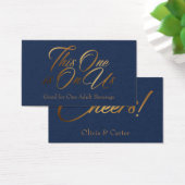 Drink Tickets, Vet, Elegant Gold Script op marine Visitekaartje (Bureau)