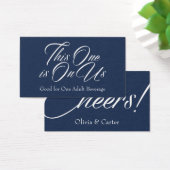 Drink Tickets, Vet, Elegant White Script op marine Visitekaartjes (Bureau)