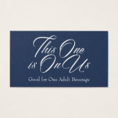 Drink Tickets, Vet, Elegant White Script op marine Visitekaartjes (Voorkant)