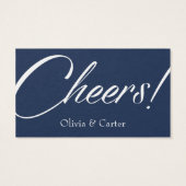 Drink Tickets, Vet, Elegant White Script op marine Visitekaartjes (Achterkant)