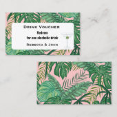Drink Tickets Waterverf Tropische palmbladeren (Voorkant / Achterkant)