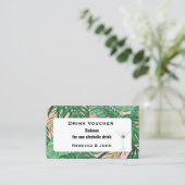 Drink Tickets Waterverf Tropische palmbladeren (Staand voorkant)
