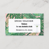 Drink Tickets Waterverf Tropische palmbladeren (Voorkant)